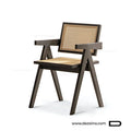 Chaise de table a manger en bois massif noir et cannage en rotin naturel au Maroc.