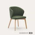 Chaise Elino en bois de hêtre massif et revêtement en tissu chenille disponible au Maroc